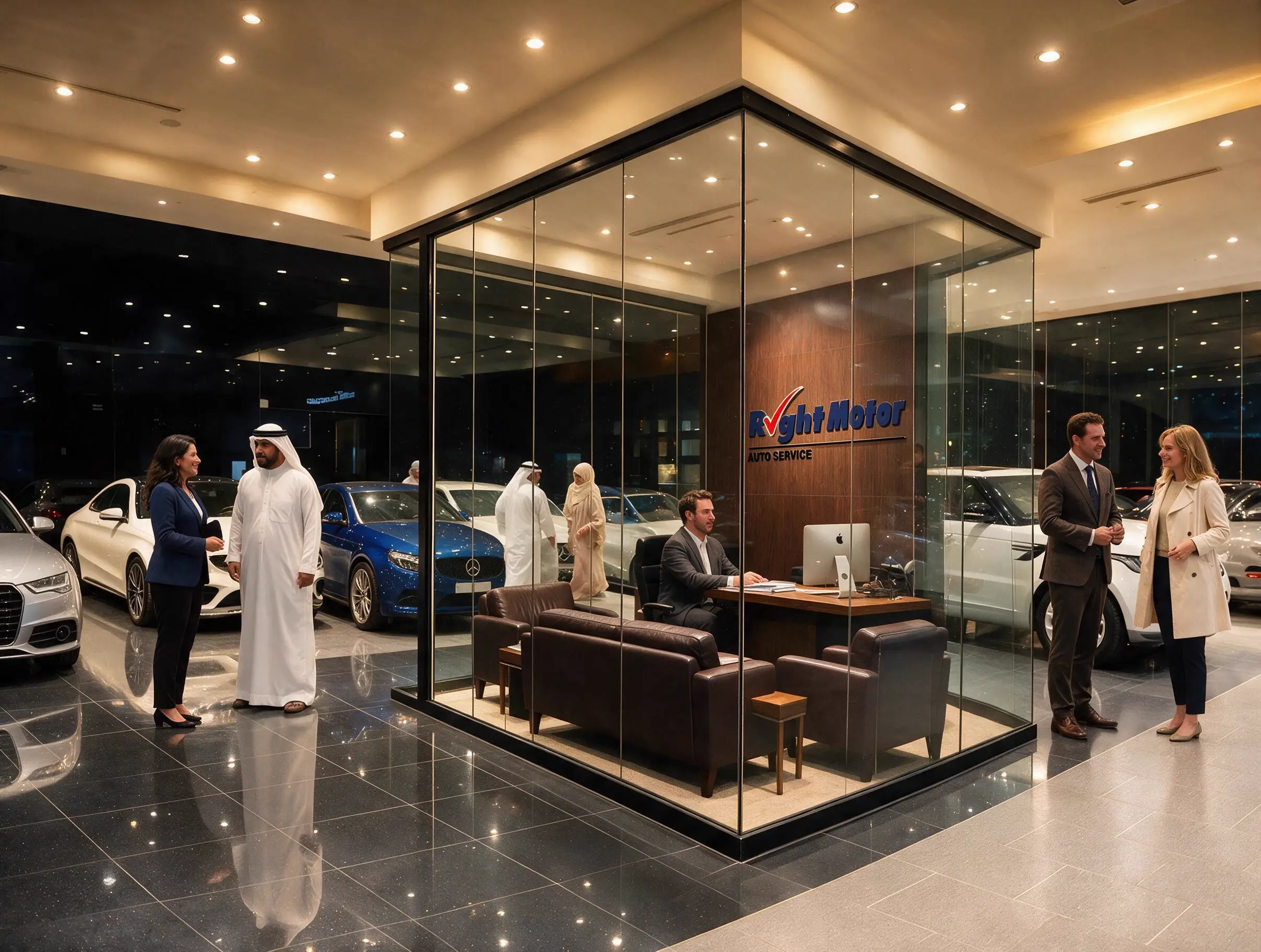 The Right Motor team on the showroom floor